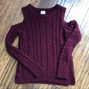 Hippie Rose Cold Shoulder Cable Knit Sweater